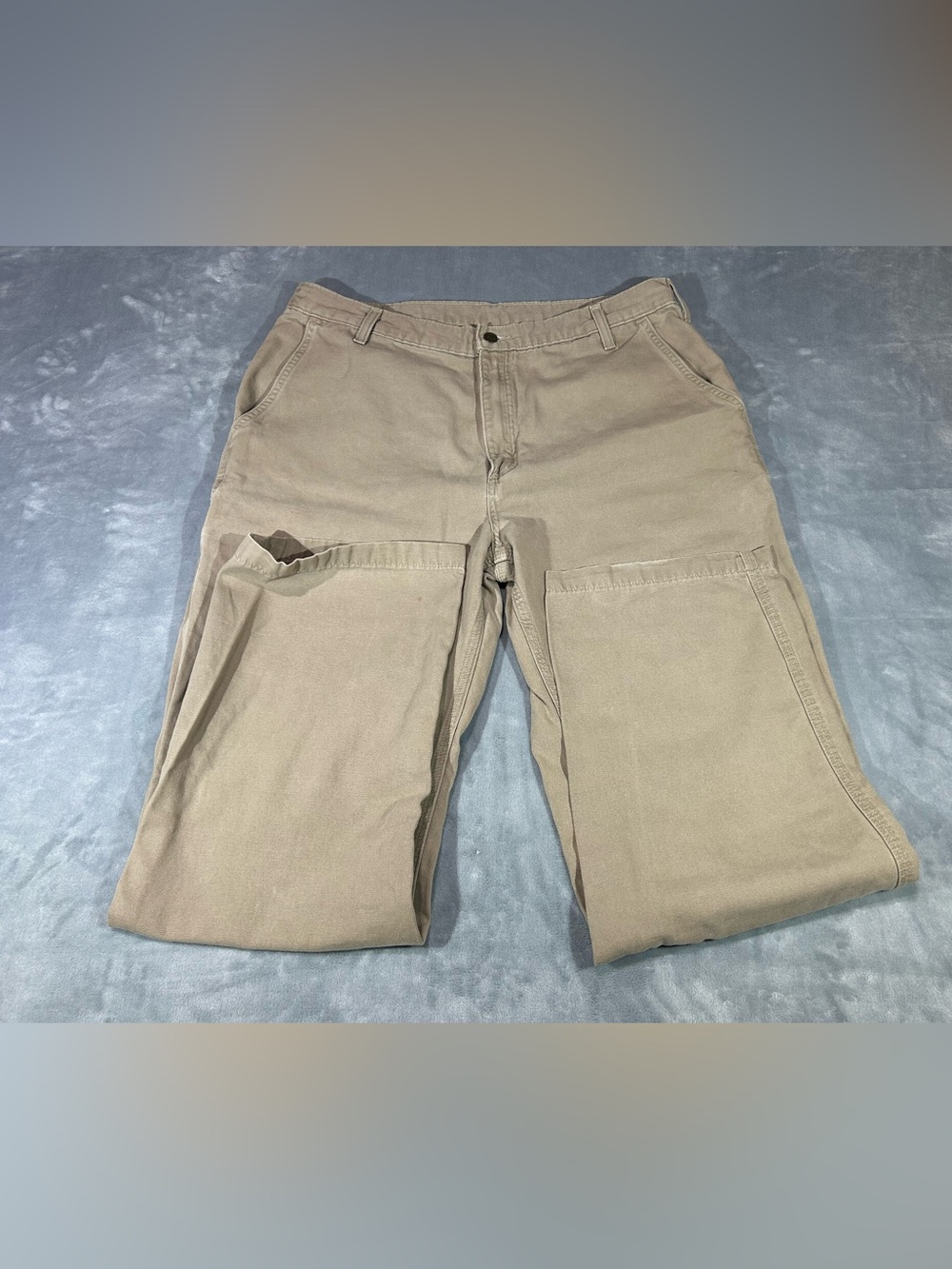 Carhartt Relaxed Fit Washed Twill Men Size 38x34 Khaki Dungaree Carpenter Pants